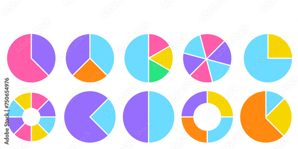 Obraz premium Pie Chart Icon Set