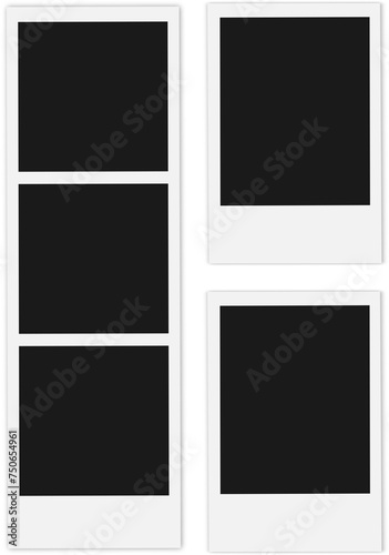 Bilde på lerret set of polaroid photos and photo strip on transparent background