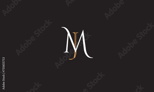  JM, MJ, M, J Abstract Letters Logo Monogram