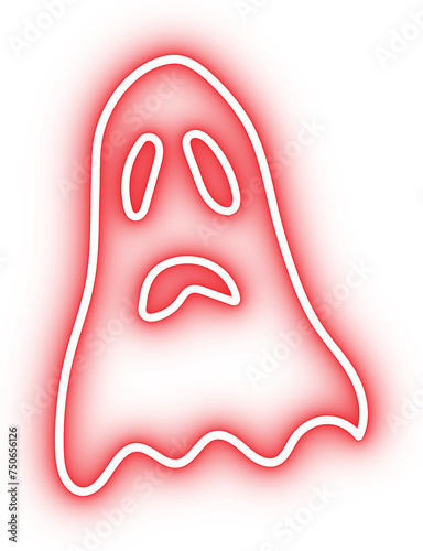 neon halloween ghost icon for halloween party decoration