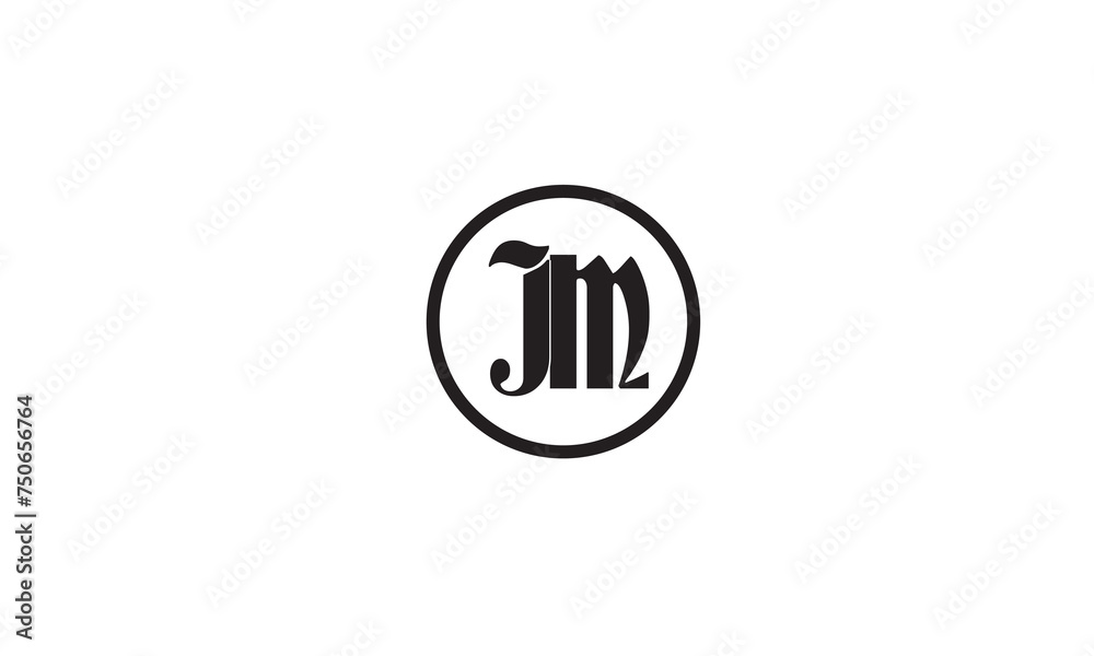 JM, MJ, M, J Abstract Letters Logo Monogram JM, MJ, M, J Abstract Letters Logo Monogram