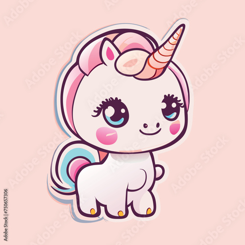 unicorn boy character illustration, sticker, clean white background, t-shirt design, graffiti, vibrant, vector illustration kawaii