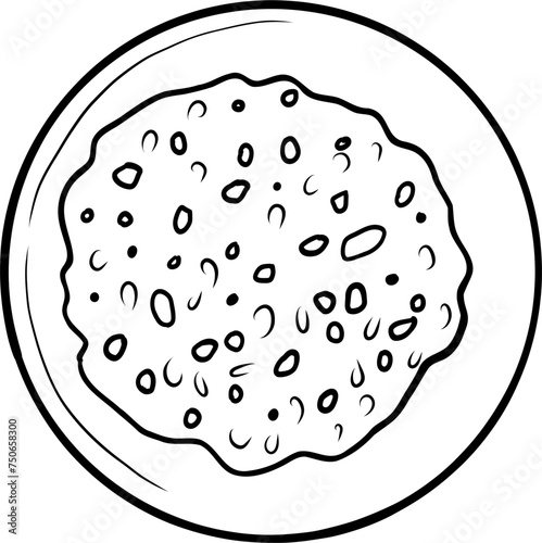 Kutia. Ukrainian food. Hand drawn vector flat illustration.