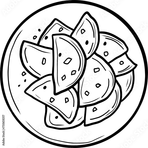 Varenyky dumplings. Ukrainian food. Hand drawn vector flat illustration.