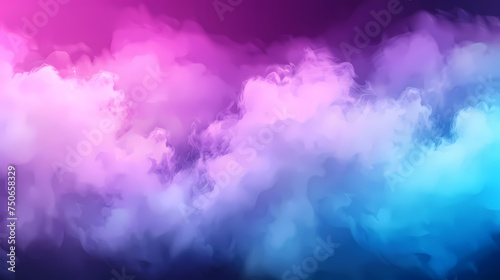 Vivid Blue and Purple Smoke Clouds in Abstract Setting