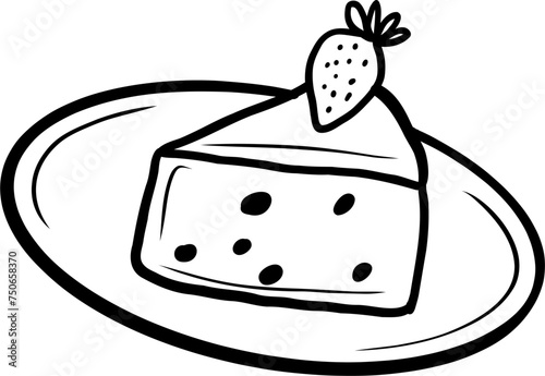 Farmers cheese cake. Ukrainian food. Hand drawn vector flat illustration.