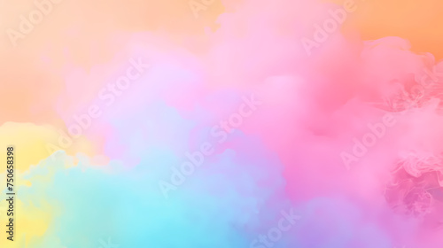 Vibrant Colorful Smoke Clouds on a Luminous Gradient Background