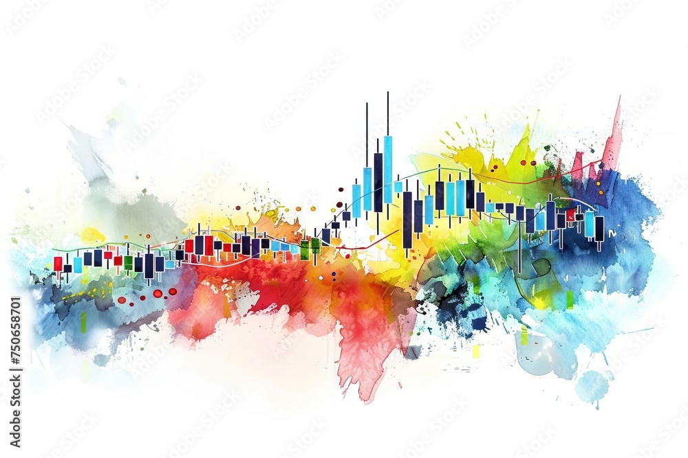Obraz premium Abstract background with colorful paint splatters in a mix of bright hues and textures
