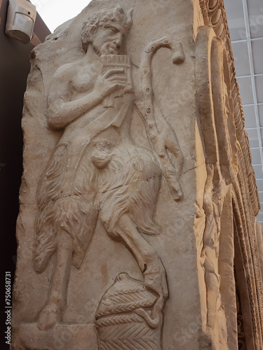 Photos Ancient carving of a Greek Satyrs