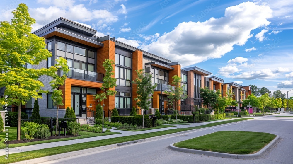 Explore the new residential area at Cannes Neighbourhood Park and Major MacKenzie Dr. in Woodbridge, Canada, where modern homes blend seamlessly with lush greenery