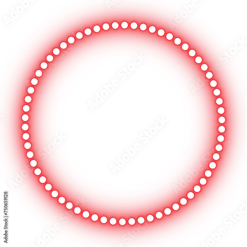 neon dotted circle rings in red color for decoration, banner, flyer, party poster