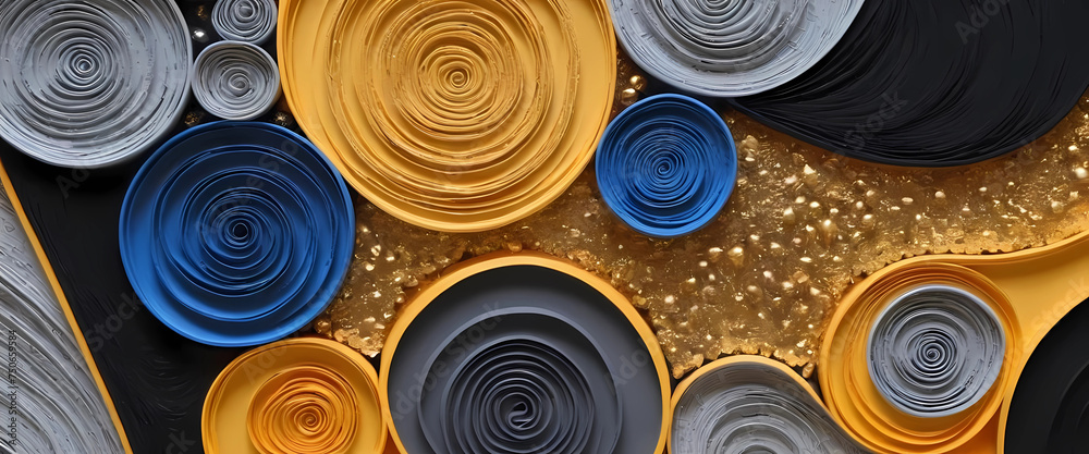Spots of bright paint on the canvas. Colors gold, black, blue and grey. nice background
Spots of bright paint on the canvas. Colors gold, black, blue and grey. nice background