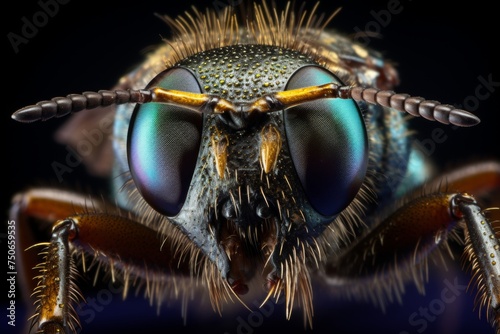 Bees eyes, insect close-up view, detailed hyperrealistic macro photography concept © Anzhela