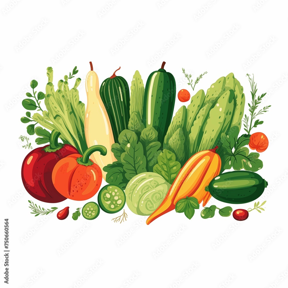 vegetables icon on white background Created with Generative AI technology. vegetables icon on white background Created with Generative AI technology.