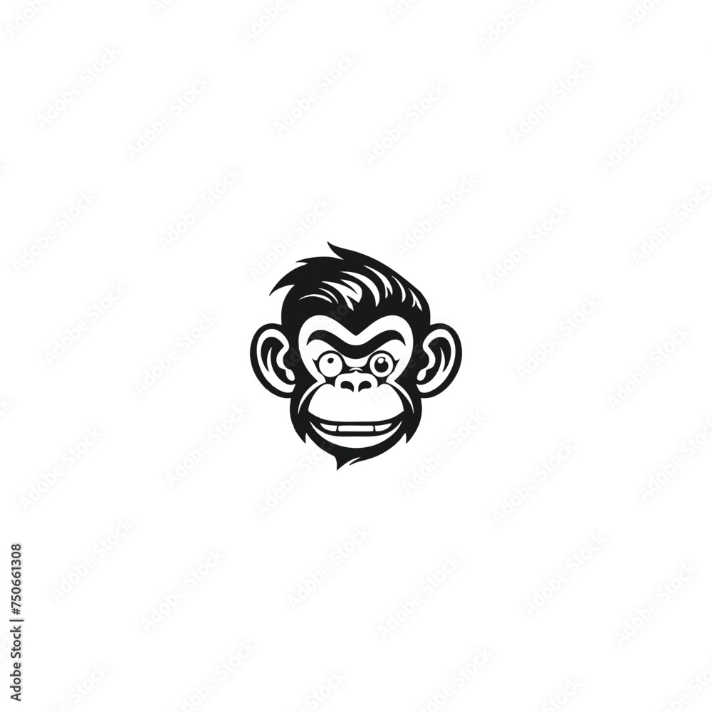 Naklejka premium Monkey head logo templatevector