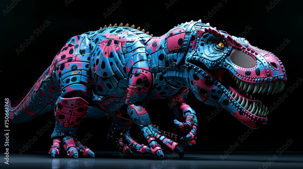 Pink Dinosaur on the background. Pink Dinosaur on the background.