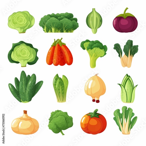vegetables icon on white background Created with Generative AI technology.