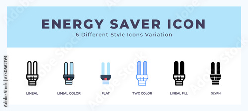 Energy saver icon set. vector illustration.