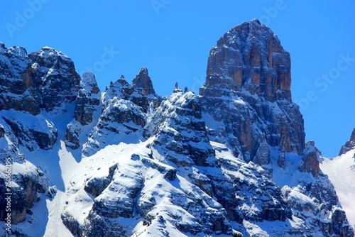 Crystal mountain - Dolomites - Italy - fantastic mountain peaks in winter