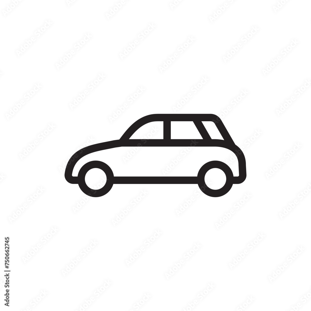 Car Vector Icon. Isolated Simple Front Car Logo template