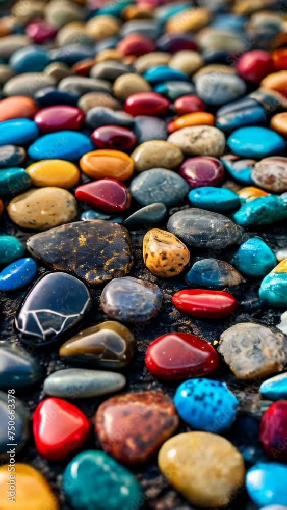 Vibrant Multi-Colored Pebbles Texture Background Vibrant Multi-Colored Pebbles Texture Background