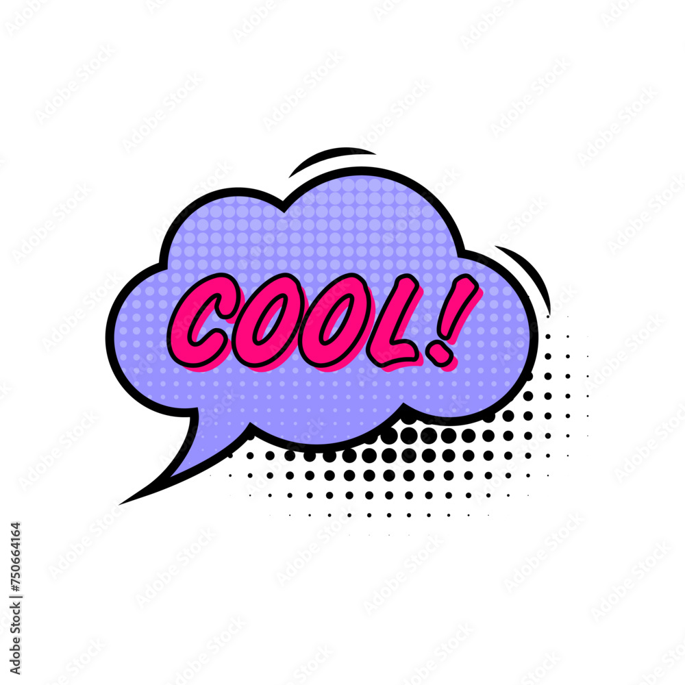 Comic speech bubble with text Cool isolated on white background. Cartoon style. Comic speech bubble with text Cool isolated on white background. Cartoon style.