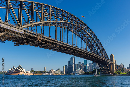 Harbour Bridge against skyline of Sydney, Australia © majonit