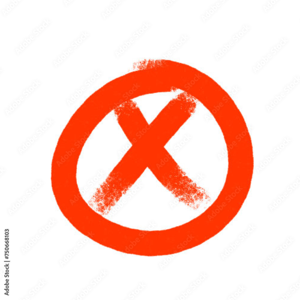 Obraz premium Prohibition Icon Doodle With Brush