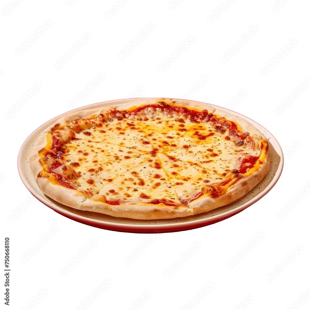 Photo a plate of delicious pizza on transparent background