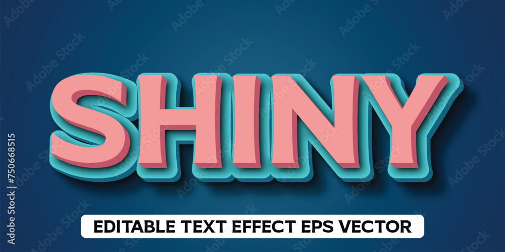Fototapeta premium Shiny 3d text effect editable 3d style