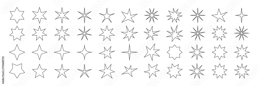 Stars flat line icons set. Starry night, falling star, firework, twinkle, glow, glitter burst vector illustrations. Outline signs for glossy material property. Pixel perfect. Editable Strokes Stars flat line icons set. Starry night, falling star, firework, twinkle, glow, glitter burst vector illustrations. Outline signs for glossy material property. Pixel perfect. Editable Strokes