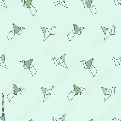 origami pattern of cranes