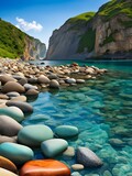 natural sea colorful stones wallpaper background