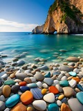 natural sea colorful stones wallpaper background