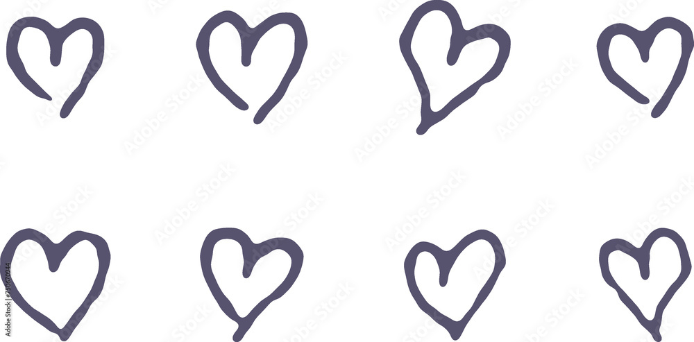 Playful Heart Sketches Handdrawn Collection Isolated Playful Heart Sketches Handdrawn Collection Isolated