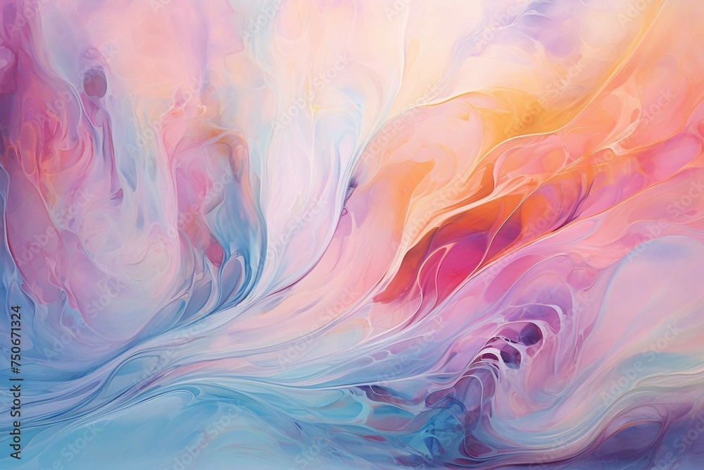 Oil sheen on water, iridescent abstract swirls