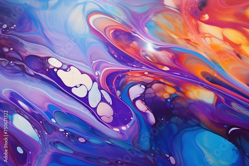 Oil sheen on water, iridescent abstract swirls