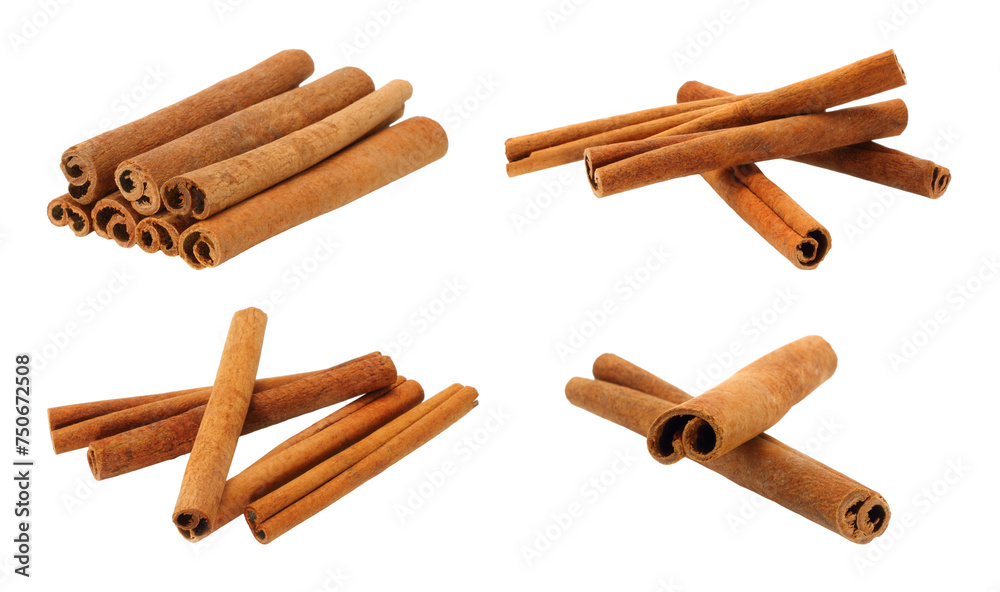 Set of Cinnamon Heaps, isolated on transparent background 