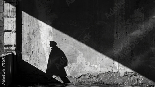 Silhouette of a Man. A Play of Light and Shadow Capturing the Human Form