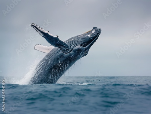A Majestic Humpback Whale Breaching