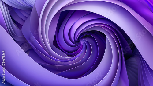 Abstract Violet Swirls and Curves in Digital Artwork