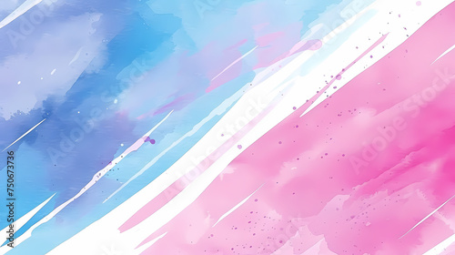 Abstract Watercolor Painting With Blue and Pink Hues