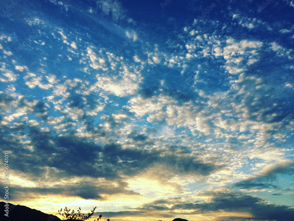 Obraz premium the sunset and the sheep's clouds