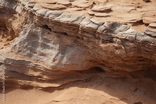 Pitted surface of a rock, eroded from constant wind and sand abrasion