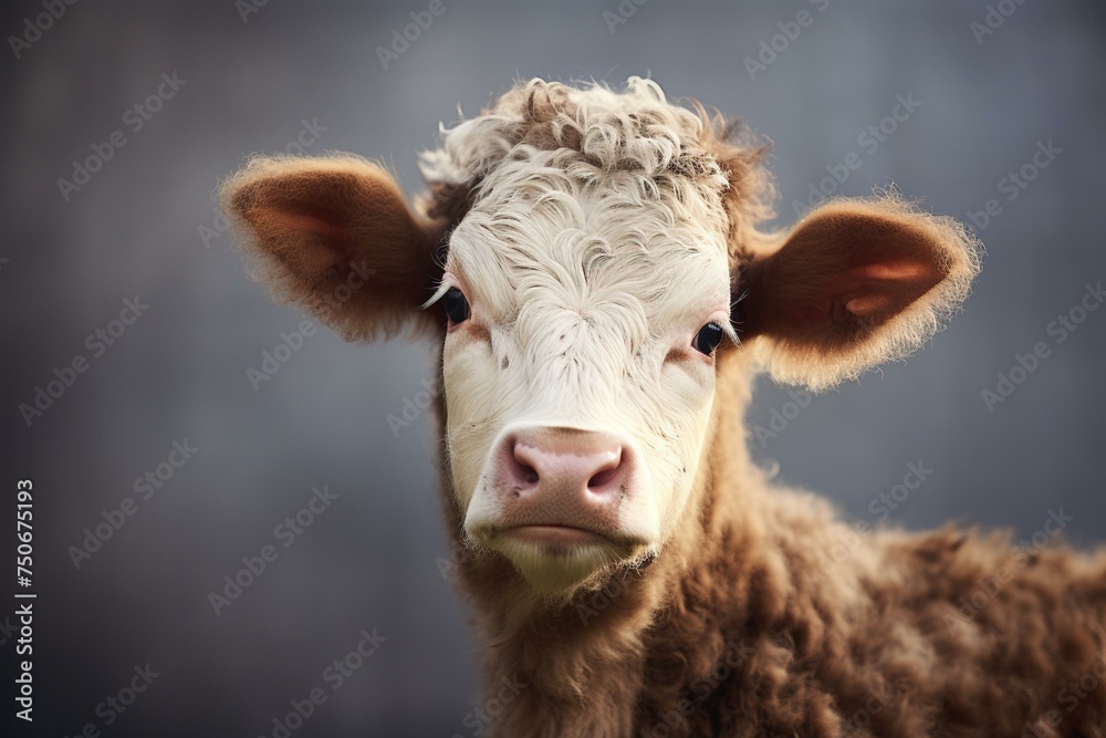 Profile shot of a little cow with long, fluttering eyelashes Profile shot of a little cow with long, fluttering eyelashes