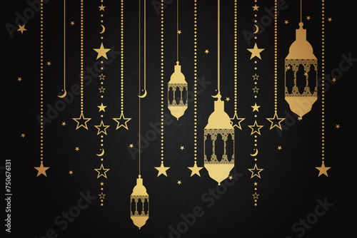 Elegant luxury Ramadhan, Eid Mubarak decorative holiday card