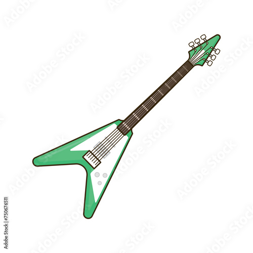Guitar illustration icon cartoon style design isolated white background
