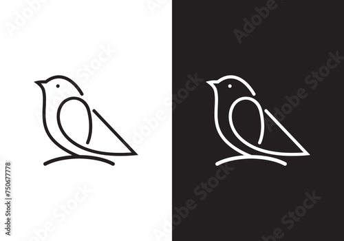 bird logo line art, logo type, vector, creative