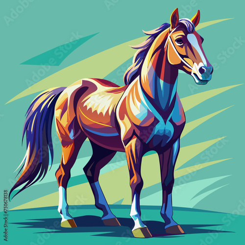 Horse colt filly mare stallion bronco foal gelding mustang nag plug pony steed animal pet vector illustration draw cartoon pretty cute