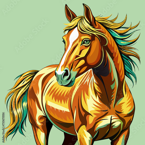 Horse colt filly mare stallion bronco foal gelding mustang nag plug pony steed animal pet vector illustration draw cartoon pretty cute
